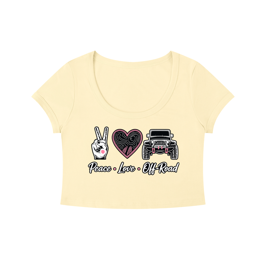 PEACE. LOVE. OFF-ROAD. Crop Tee