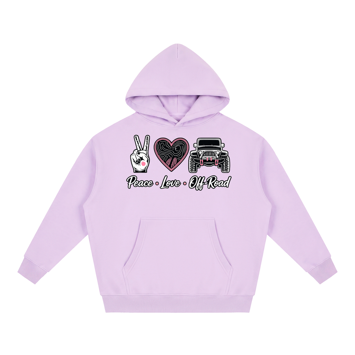Peace Love Off-Road Oversized Fleece Hoodie
