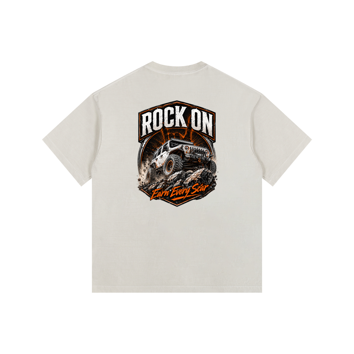 Rock On Vintage Washed Oversized Cotton T-Shirt