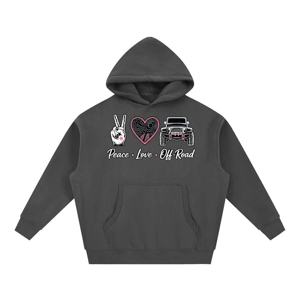 Peace Love Off-Road Oversized Fleece Hoodie