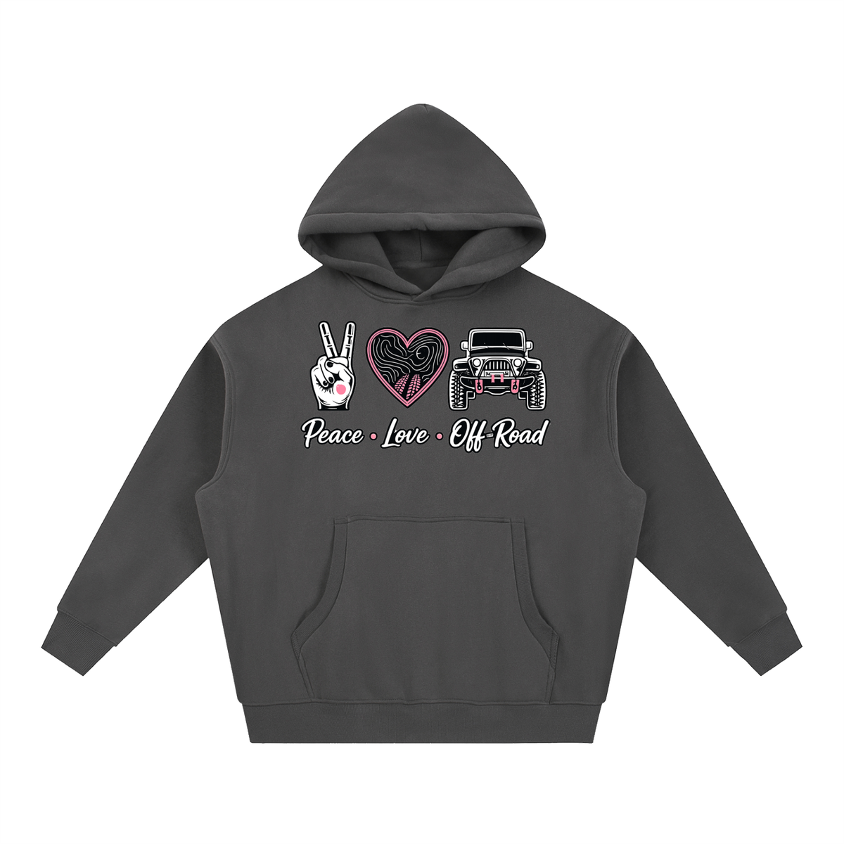 Peace Love Off-Road Oversized Fleece Hoodie