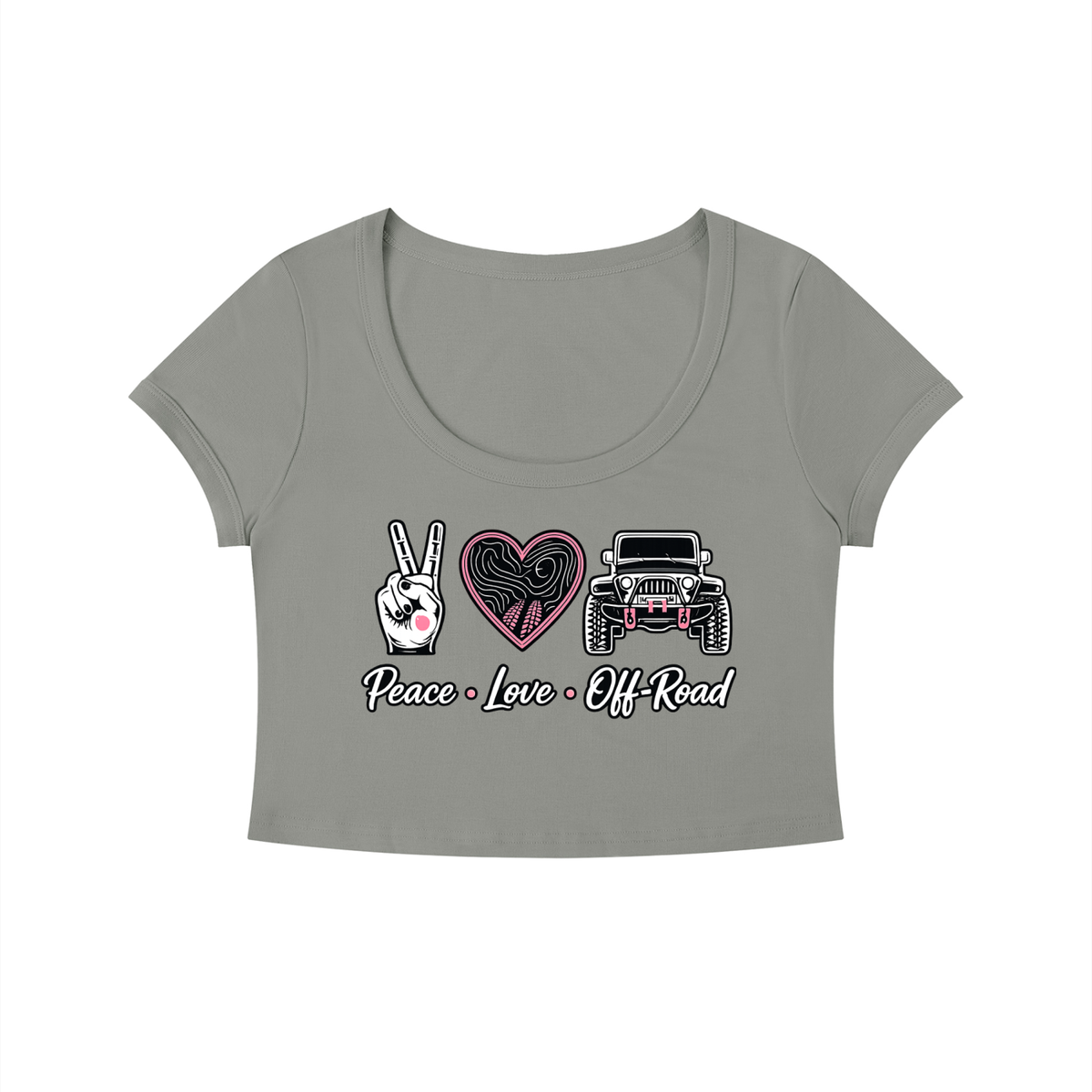 PEACE. LOVE. OFF-ROAD. Crop Tee