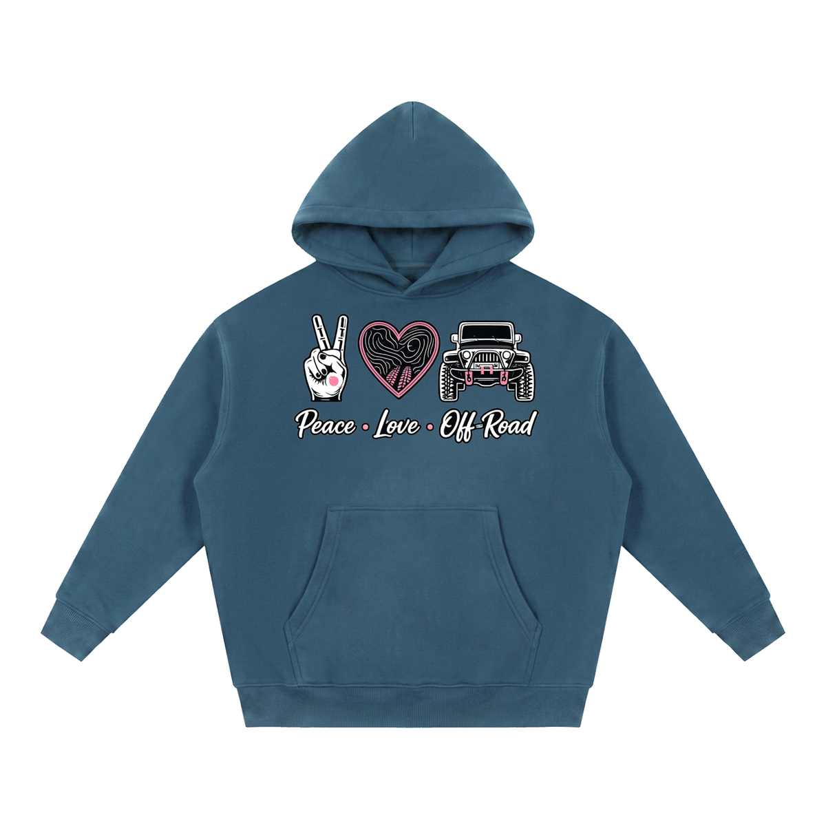 Peace Love Off-Road Oversized Fleece Hoodie