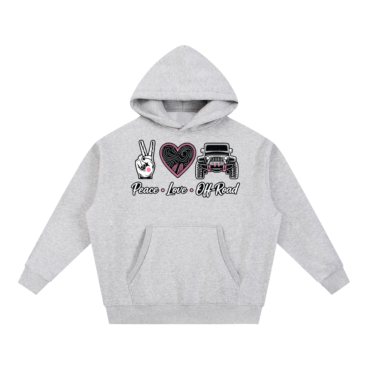 Peace Love Off-Road Oversized Fleece Hoodie