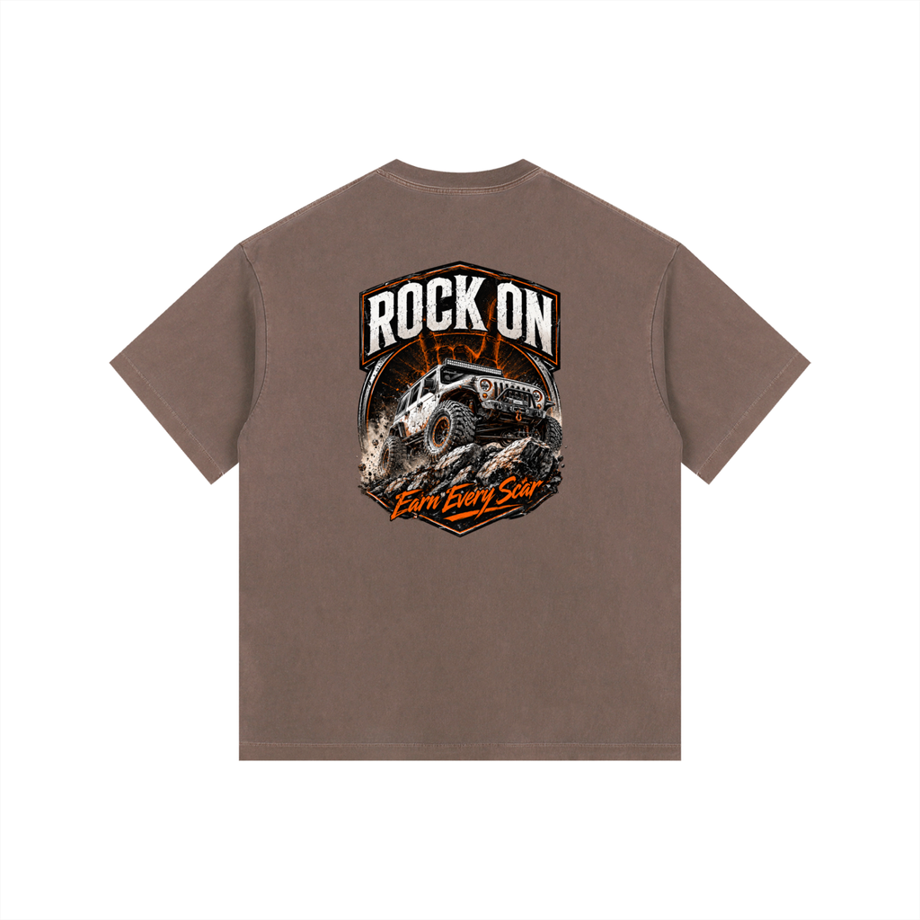 Rock On Vintage Washed Oversized Cotton T-Shirt
