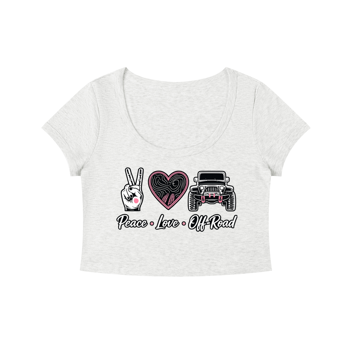 PEACE. LOVE. OFF-ROAD. Crop Tee