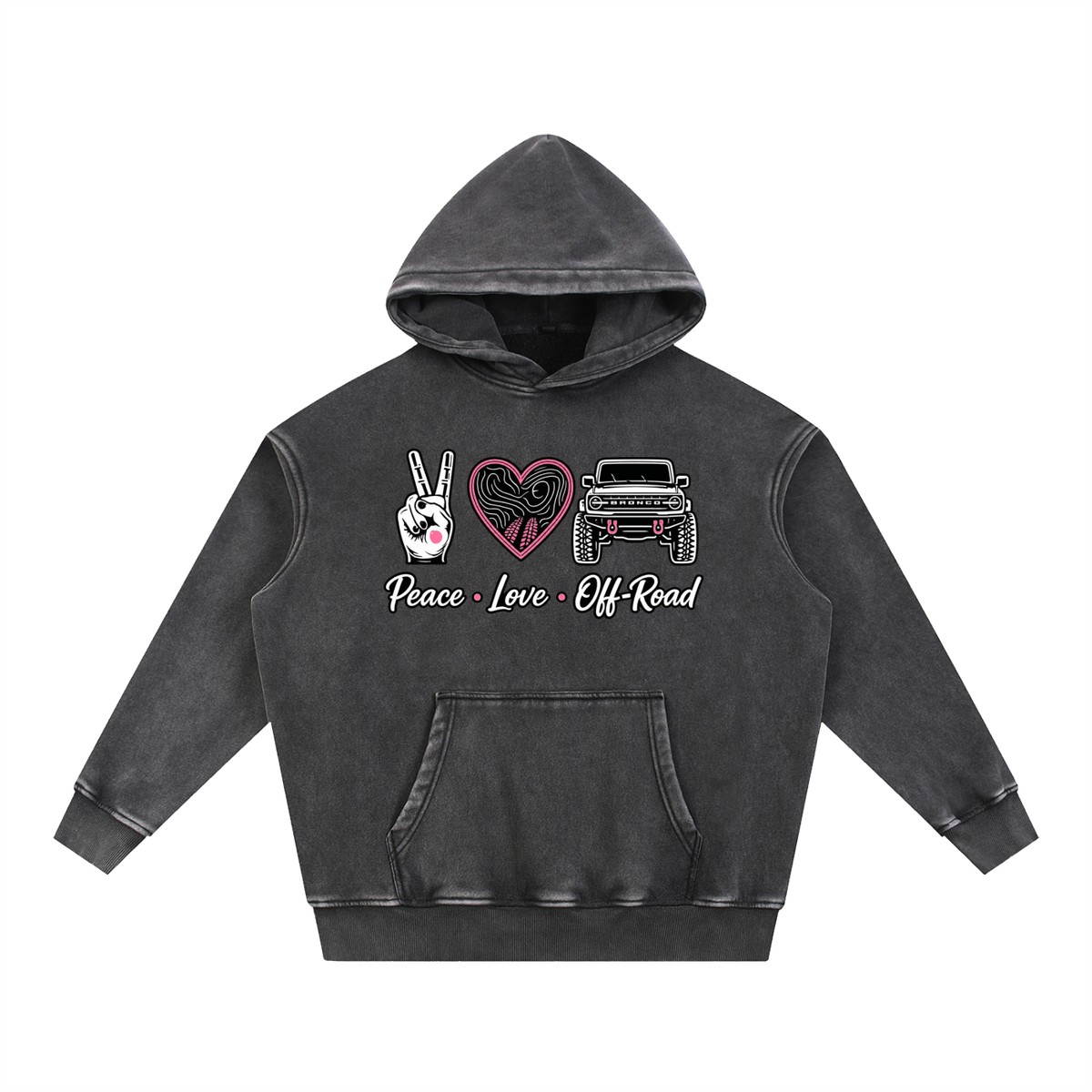 Bronco Edition - Snow Wash Fleece Oversize Hoodie