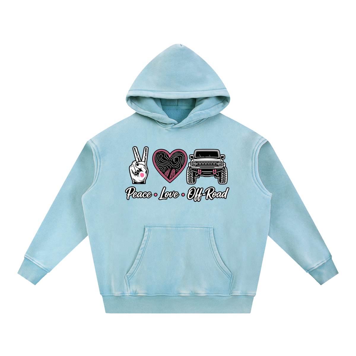 Bronco Edition - Snow Wash Fleece Oversize Hoodie