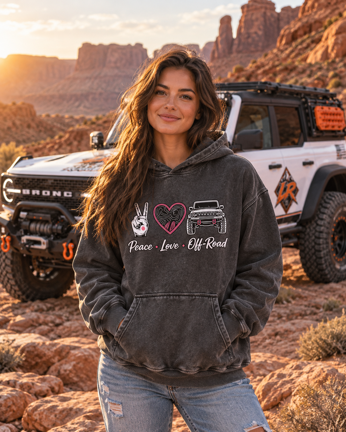 Bronco Edition - Snow Wash Fleece Oversize Hoodie