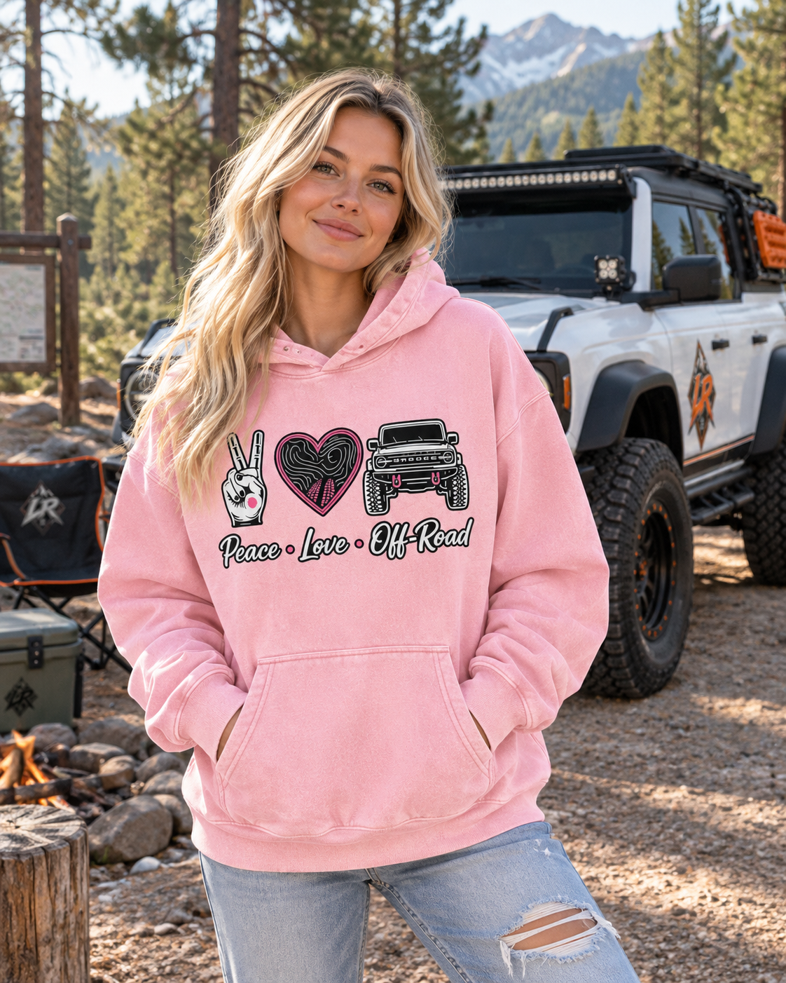 Bronco Edition - Snow Wash Fleece Oversize Hoodie