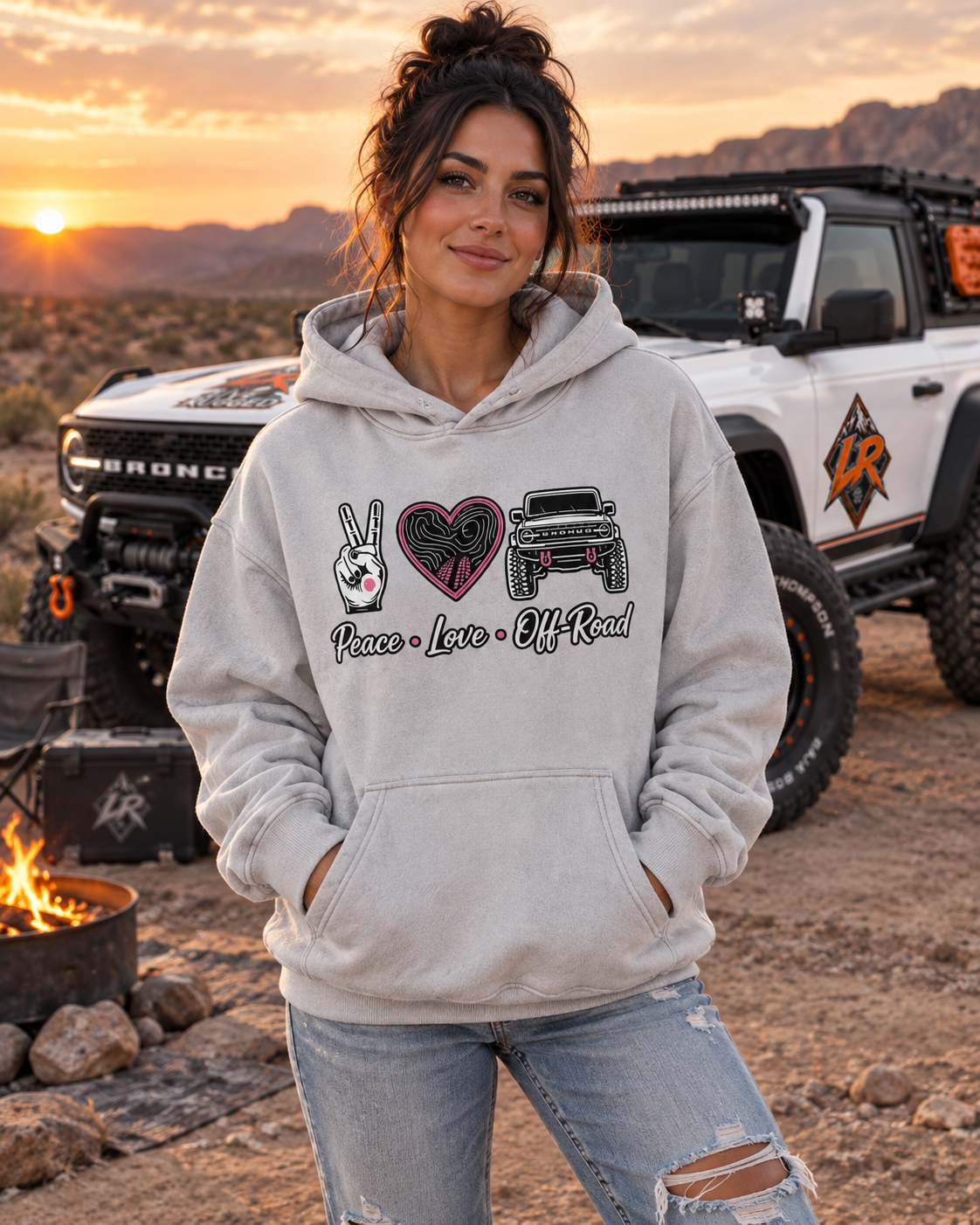Bronco Edition - Snow Wash Fleece Oversize Hoodie
