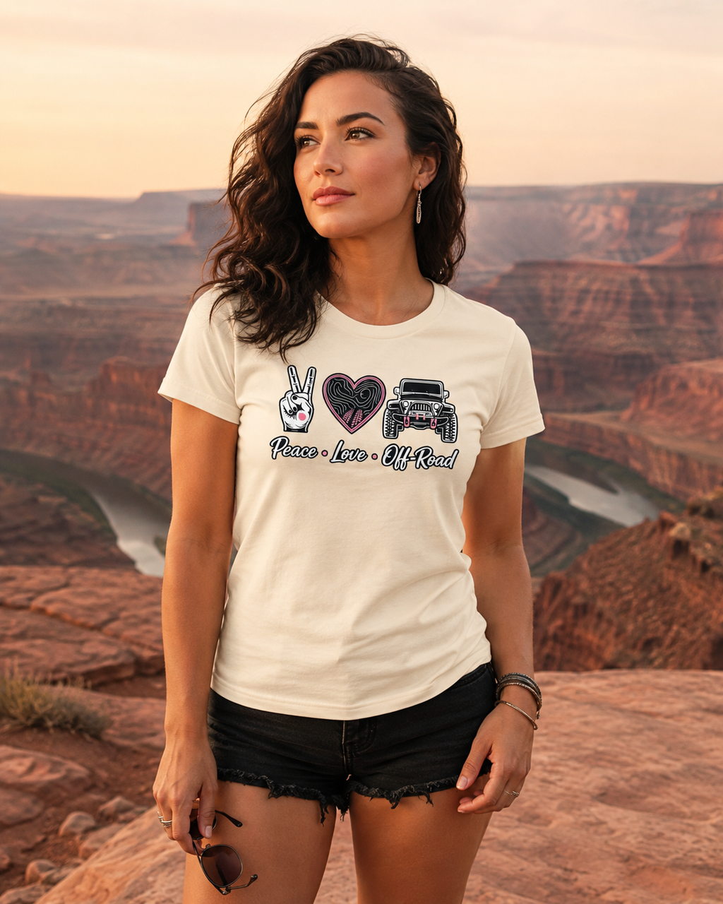 Women's Slim Fit Peace Love Off-Road
