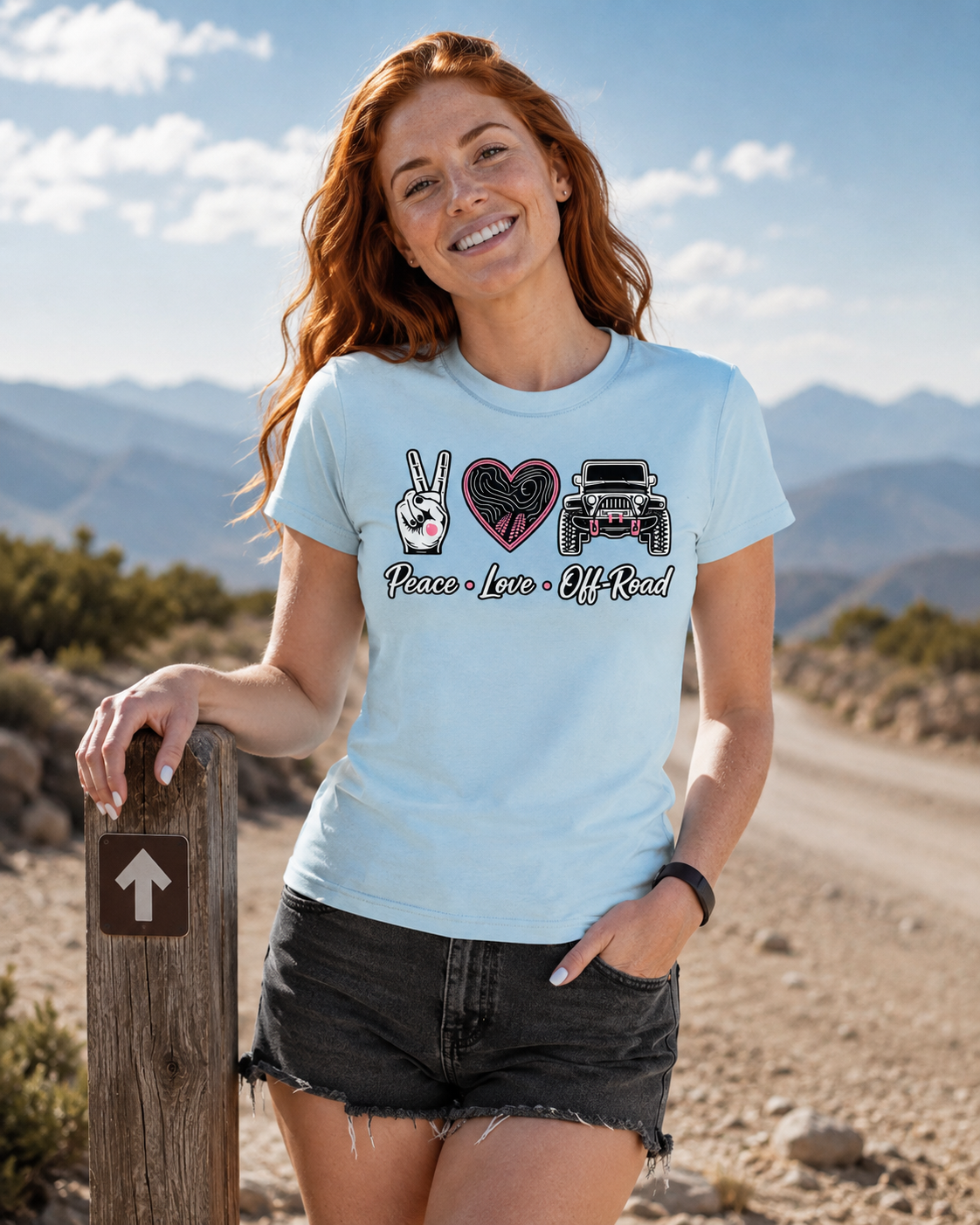 Women's Slim Fit Peace Love Off-Road