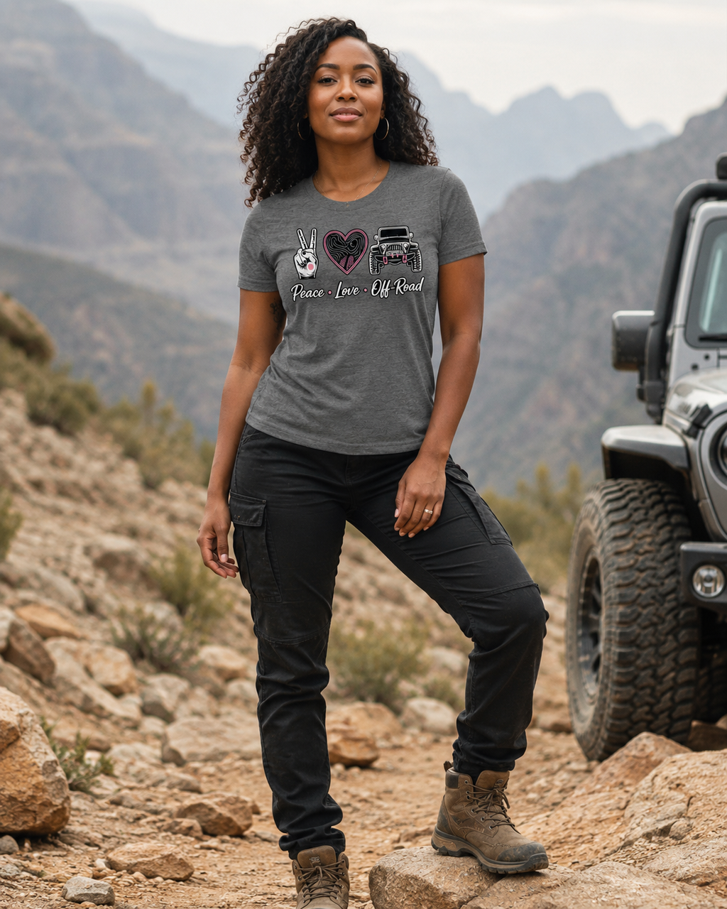 Women's Slim Fit Peace Love Off-Road