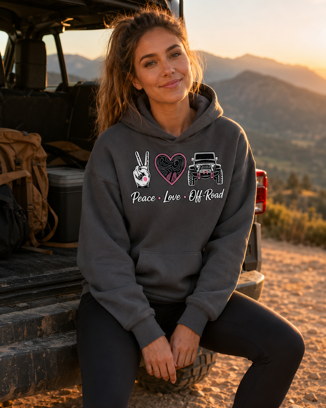 Peace Love Off-Road Oversized Fleece Hoodie