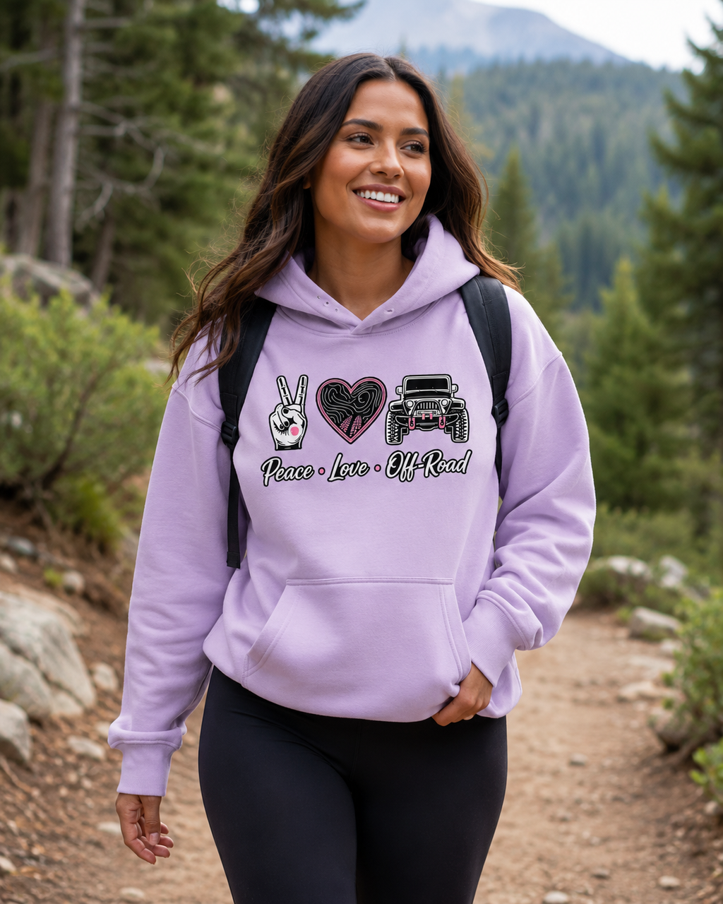 Peace Love Off-Road Oversized Fleece Hoodie