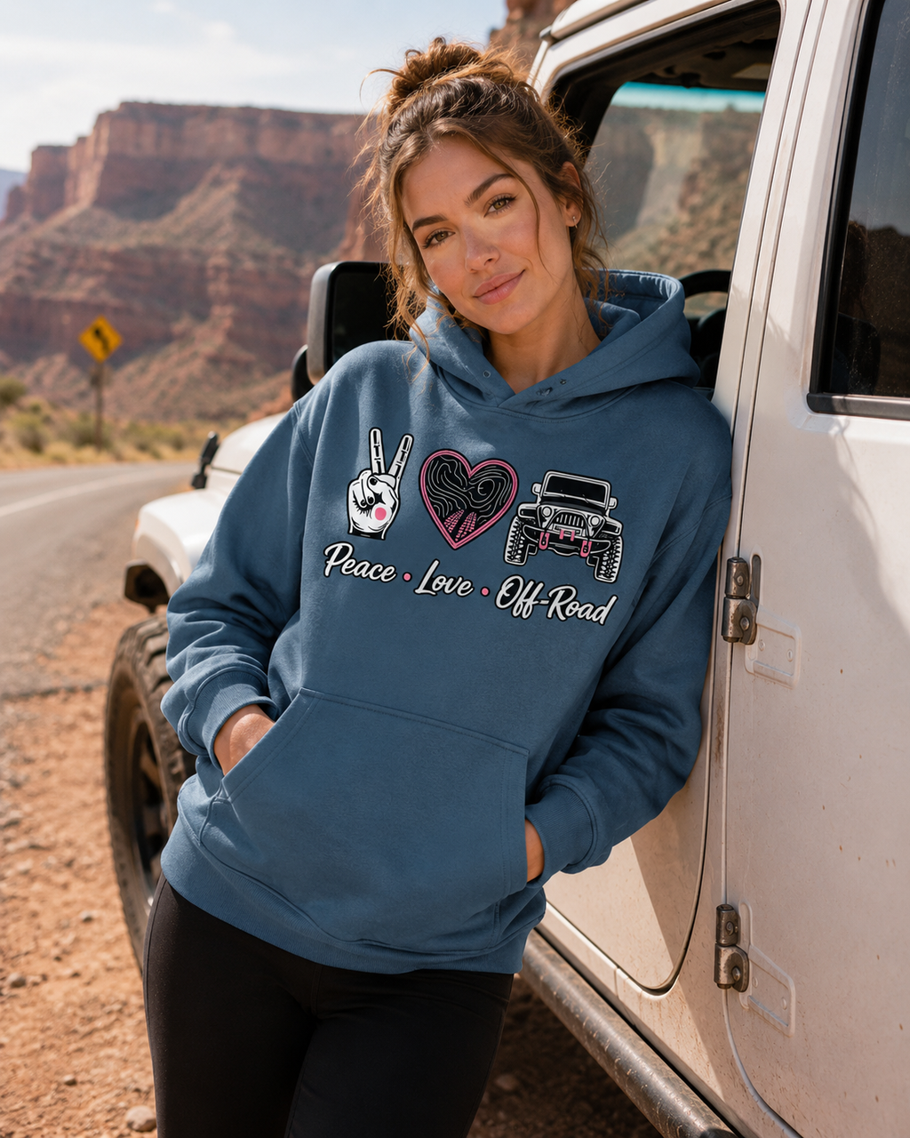 Peace Love Off-Road Oversized Fleece Hoodie