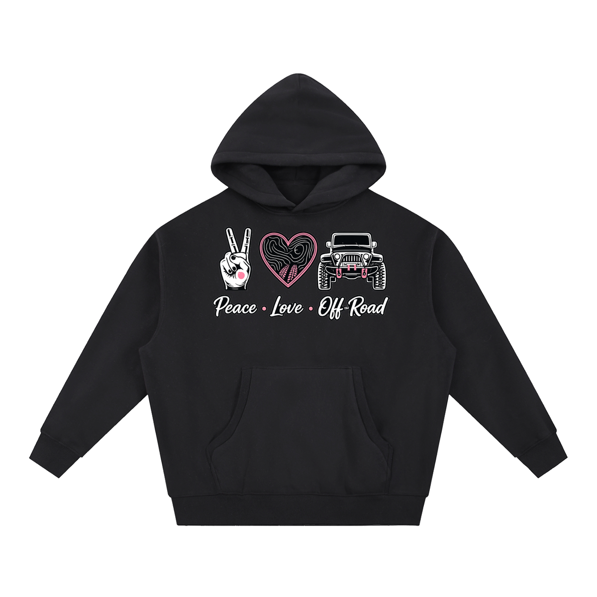 Peace Love Off-Road Oversized Fleece Hoodie