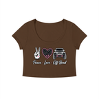 PEACE. LOVE. OFF-ROAD. Crop Tee