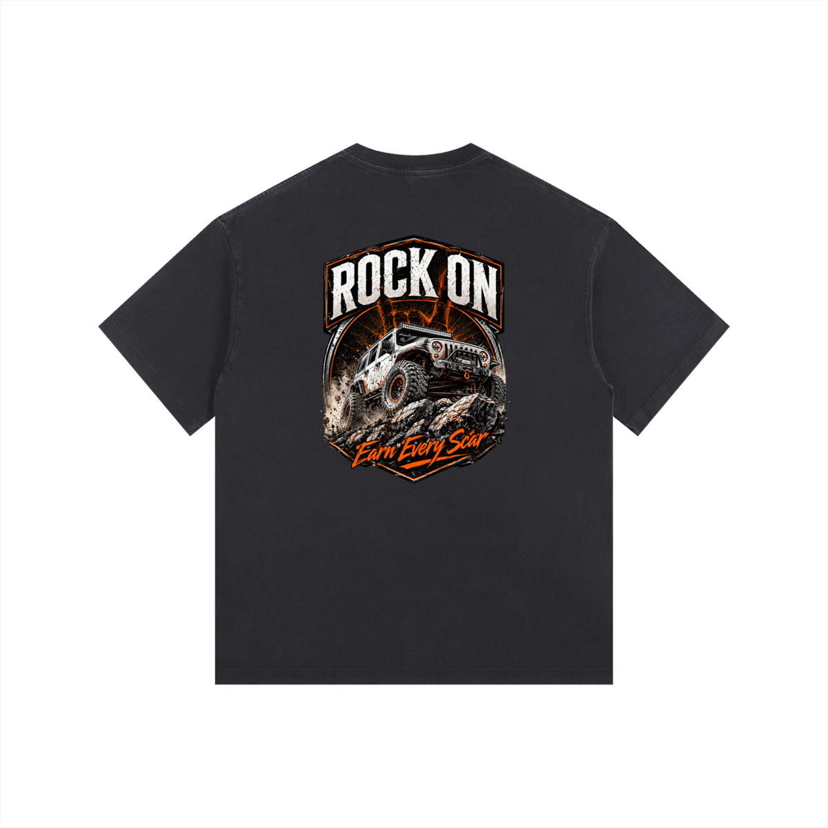 Rock On Vintage Washed Oversized Cotton T-Shirt