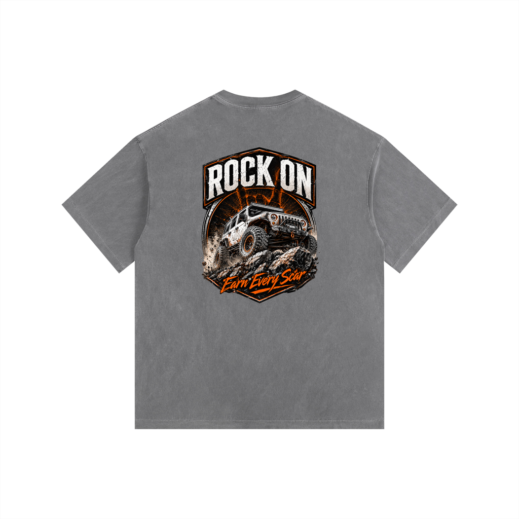Rock On Vintage Washed Oversized Cotton T-Shirt