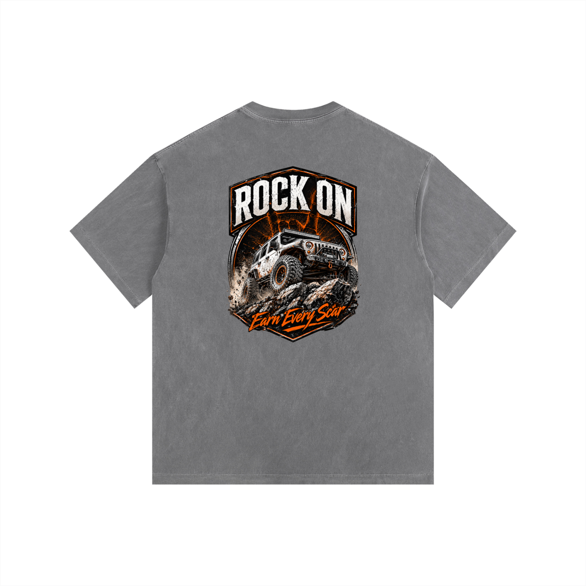 Rock On Vintage Washed Oversized Cotton T-Shirt