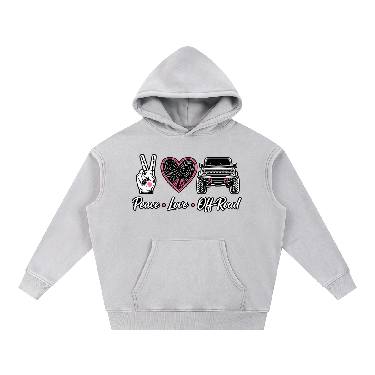 Bronco Edition - Snow Wash Fleece Oversize Hoodie