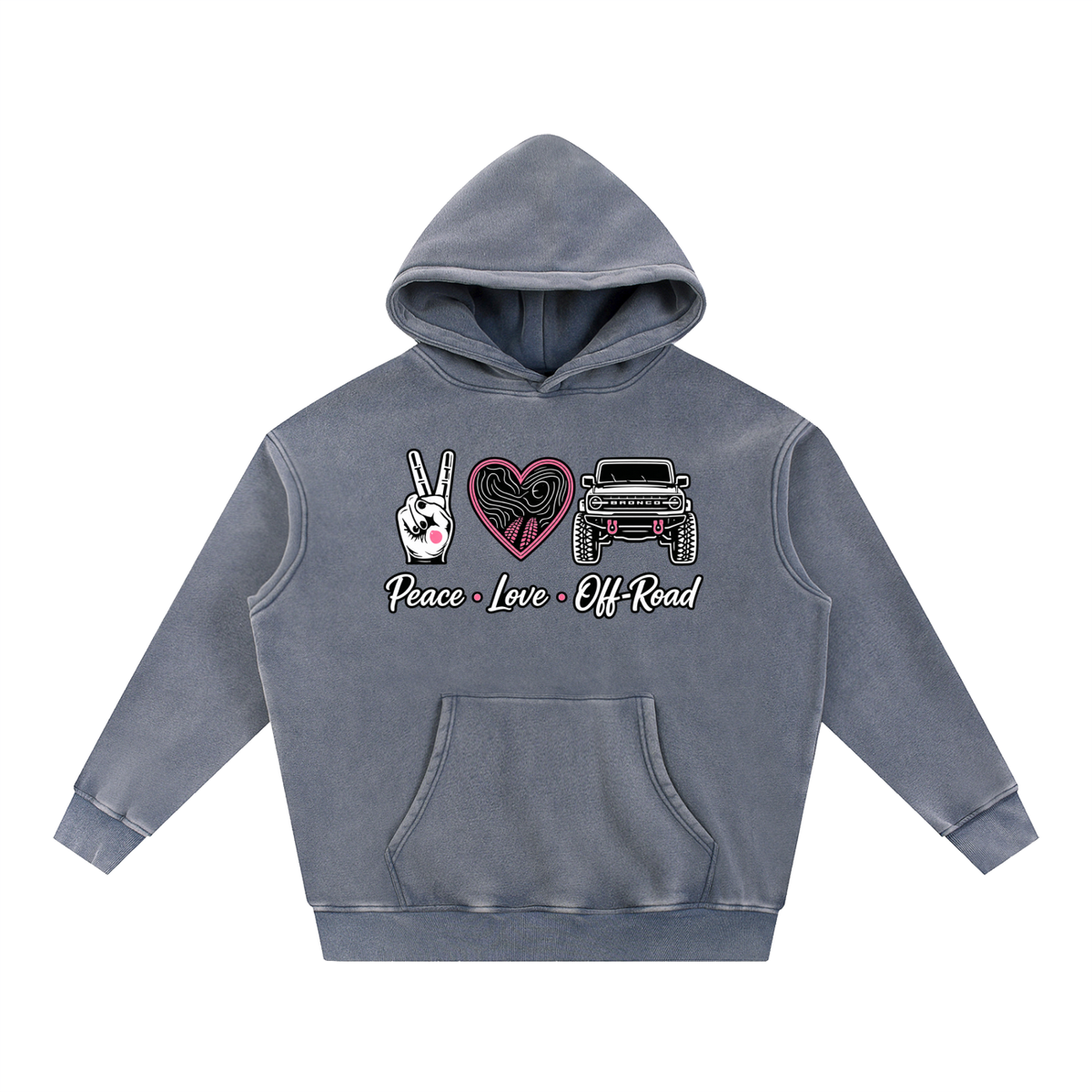 Bronco Edition - Snow Wash Fleece Oversize Hoodie