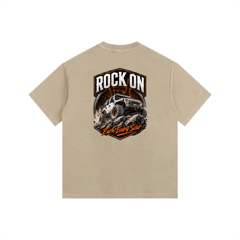 Rock On Vintage Washed Oversized Cotton T-Shirt
