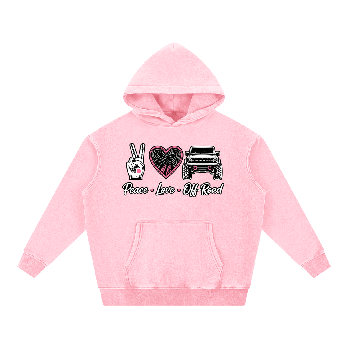 Bronco Edition - Snow Wash Fleece Oversize Hoodie